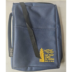 VTG Bible Gear Bible Cover Case Blue Zip Bookmark Pockets